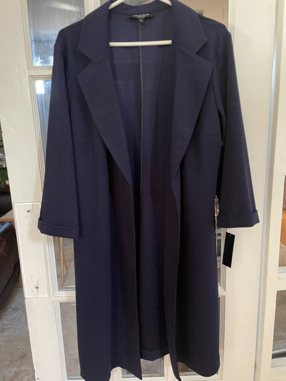 Alex + Olivia Women's 2X Navy Open Front Blazer Jacket NWT 3/4 Cuffed Sleeves